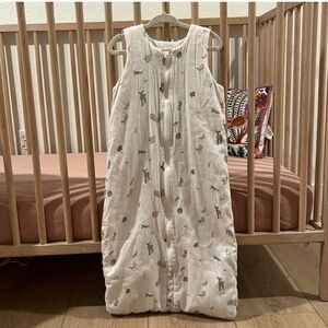 Unbranded Cream Sleeveless Baby Sleep Sack with Woodland Print